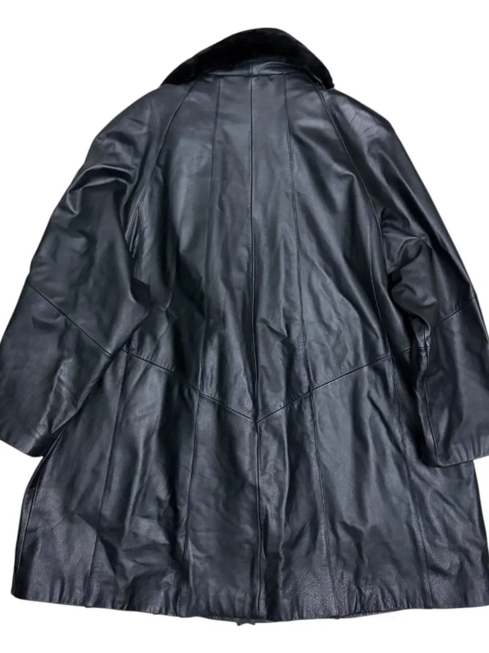 WILSONS LEATHER Faux Fur Genuine Leather Winter Parka Trench Coat Womens 2XL - Picture 6 of 9